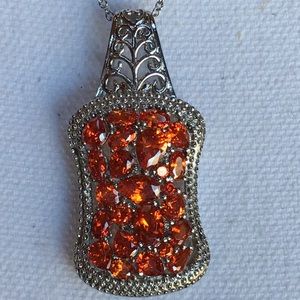 TN Orange Diamond Stainless Steel Pendant